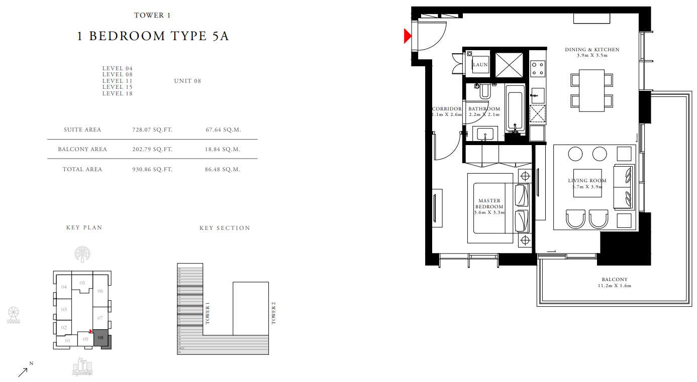 Beach isle Tower 1-1 bed-Type 5A Unit 8_copy_41